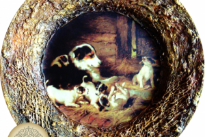 Декоративная тарелка с фактурным ободком, декупаж