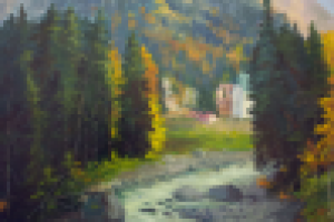 вид с моста на пик театральный (х.м. 400х600)