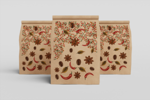 Пакеты из крафт-бумаги для еды на вынос, кафе "BonBon"