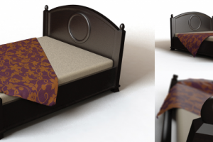 Эскиз кровати из деревянного массива