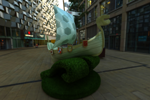 Эскиз фигуры топиарий+стеклопластик "Ладья"