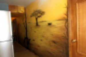 Фрагмент оформления, стена из коридора в кухню