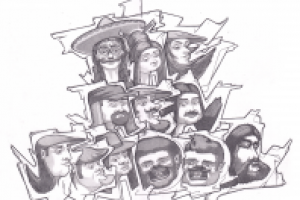 шрифт головами, The new school, карандаш,  формат А3