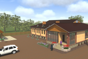 Здание сауны с хамамом