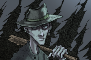 Из дома вышел человек