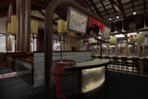 3D визуализация интерьера пивного ресторана "Bierodrome" 02