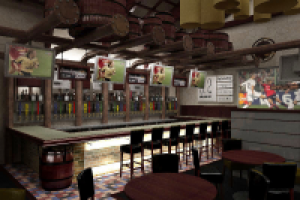 3D визуализация интерьера пивного ресторана "Bierodrome" 01