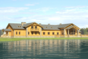 3D визуализация ресторана из клееного бруса 02