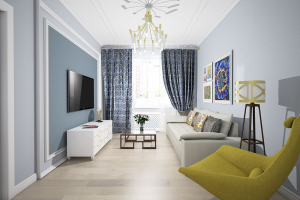 Дизайн проект двухкомнатной квартиры для путешественников