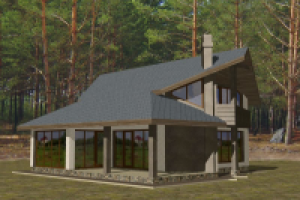 Типовой малобюджетный проект коттеджа ( 2810 )