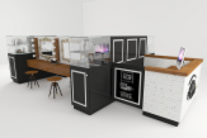 Дизайн бьюти-острова в стиле лофт в ТЦ