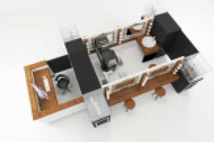 Дизайн бьюти-острова в стиле лофт в ТЦ