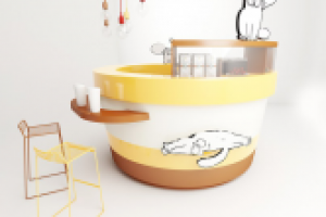 Дизайн островка кофе на вынос "Бодрый кот" г. С-Петербург