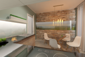 Дизайн кухни в стиле минимализм/эко и визуализация