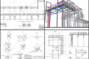 Эстакада под технологические трубопроводы и кабельные трассы.