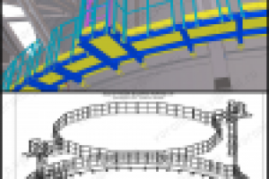 Металлоконструкции площадок обслуживания в радиальном здании.