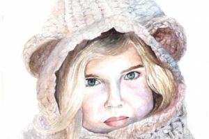 Ребенок акварелью