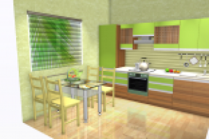 Кухня "Манго" в зеленом цвете. Любимый Дом.