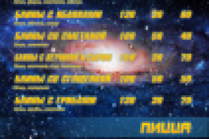 Меню для кафе "Галактика"