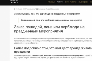 Заказ лошадей, пони или верблюда на праздничные мероприятия