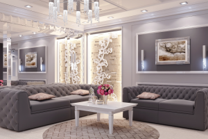 Гостиная в серых тонах