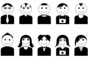 Иконки, аватарки людей с разным типом внешности