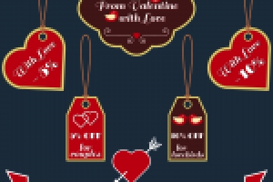 Лейблы со скидками на День святого Валентина