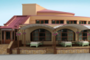 Дизайн фасада кафе (визуализация 3D Max+V-ray)