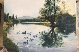 Пейзаж маслом на заказ.