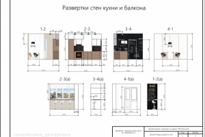 Дизайн-Борд разверток стен кухни