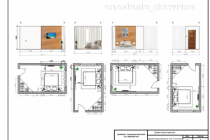 Дизайн-Борд разверток стен спальни