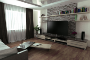 Интерьер гостиной хайтек