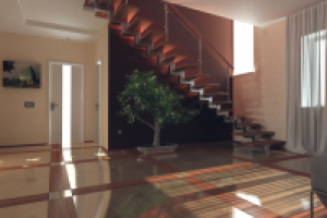 Интерьер холла хайтек