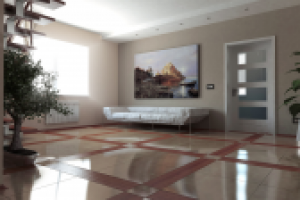 Интерьер холла хайтек