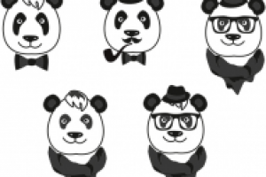 Векторная графика. Панда хипстер