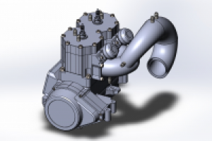 Двухтактный двухцилиндровый водномоторный двигатель