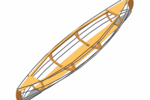 3D модель каркасной лодки-каноэ