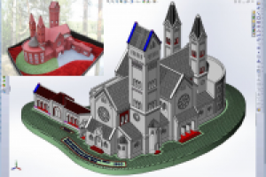 Костёл Святого Симеона и Святой Елены. 3D-модель.