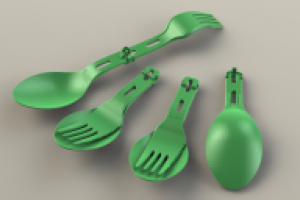 Изделие "вилка-ложка" для туристического набора.