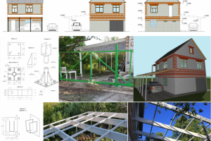 Деревянный навес