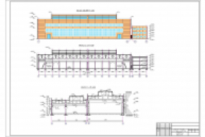 Чертеж фасада цеха (AutoCad)