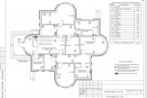 Коттедж план розеточной сети 1 этаж