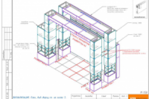 Стенд с витринами и фризами