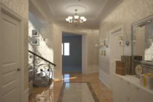 Коттедж. Холл. Ракурс 1