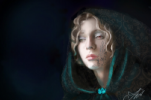 Иллюстрация "девушка в плаще"