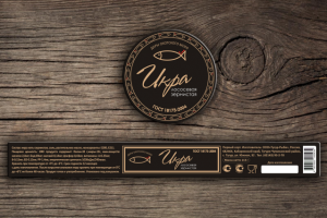 Этикетка для икры "Дары охотского моря"