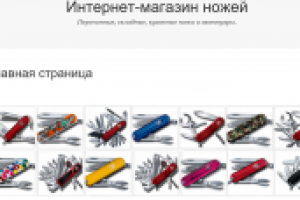 Наполнение сайта "Интернет-магазин ножей" на WordPress