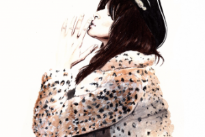 девушка в шубе