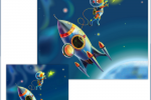 Слева растровое изображение, справа оно же,переведенное в вектор