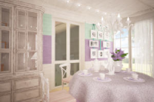 Интерьер веранды в загородном доме